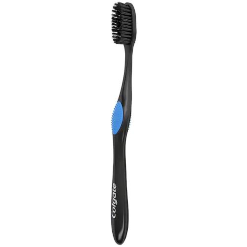 Colgate 360 Charcoal Toothbrush Medium Μέτρια Οδοντόβουρτσα με Ίνες Εμπλουτισμένες με Άνθρακα, για Βαθύ Καθαρισμό 1 Τεμάχιο - Μπλε
